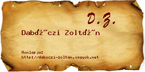 Dabóczi Zoltán névjegykártya